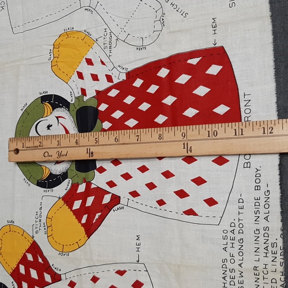 2 VINTAGE Cut/Sew Panels Hallmark Christmas Bear Pillow & BOZO Clown Hand Puppet - Picture 10 of 11